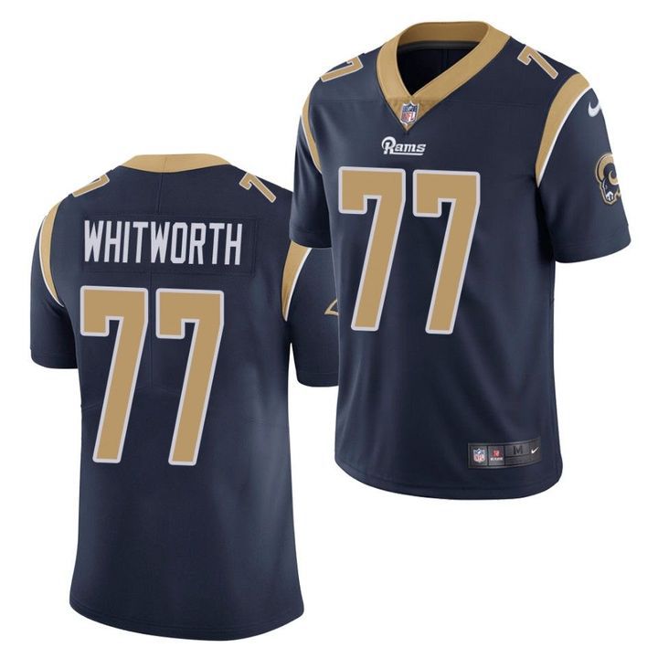 Men Los Angeles Rams 77 Andrew Whitworth Nike Navy Limited NFL Jersey